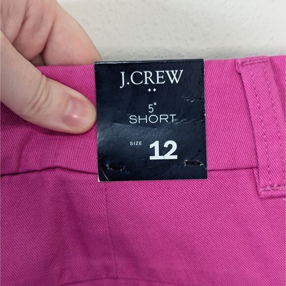 J. Crew Factory NWT 5" Hot Pink Flat Front Preppy Chino Shorts Size 12 - Picture 7 of 12